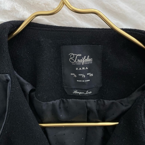 Zara Wool Blend Faux Leather Moto Biker Jacket - Picture 9 of 11